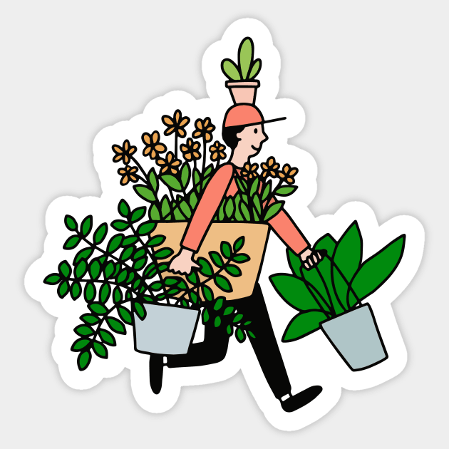 Plant Delivery Guy Sticker by Ashleigh Green Studios